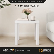 KitchenZ 1.3FT Side Table Wood White/Natural Oak Meja Sisi (40x40x40cm) - 1909