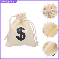 💍 8pcs Gift Pouches Canvas Jewelry Bags Dollar Sign Gift Bags Sundries Drawstring Pouches  kevvga