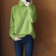Broken Code Cashmere Winter Thickened Cashmere Sweater Women Turtleneck Sweater Korean Version Loose
