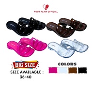 Jelly Sandals Wanita Transparent PatternedTALI Comfortable Non-Slip Rubber Flip-flops 2405-X2A
