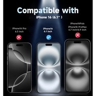 MAGIC JOHN 1 Pack for iPhone 16 (6.1) inch Privacy Tempered Glass Screen Protector, Auto Dust-Elimin