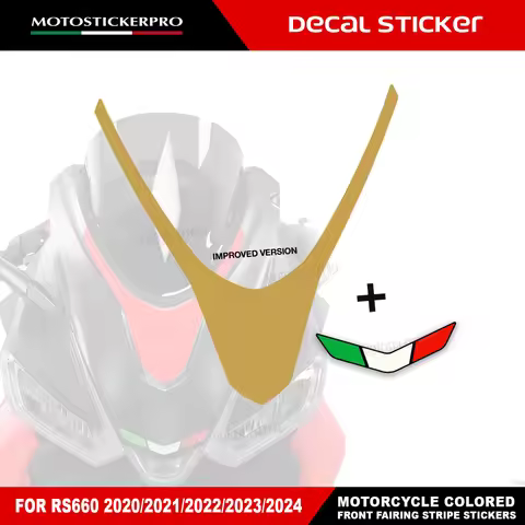 Front Head Fairing V Shape Decal + Tricolor StripStickers Waterproof Vinyl Decoration For Aprilia RS