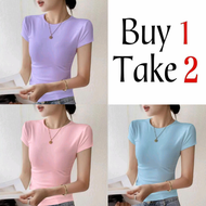 Buy 1 Take 2(total of 3pcs) & Buy 1 take 1 Double Lining Basic Top Body Hugging Full Length Stretcha
