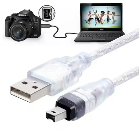 FireWire 1394 to USB Data Cable IEEE 1394 4 Pin to USB Mini Plug Firewire for MINI DV HDV camcorder 