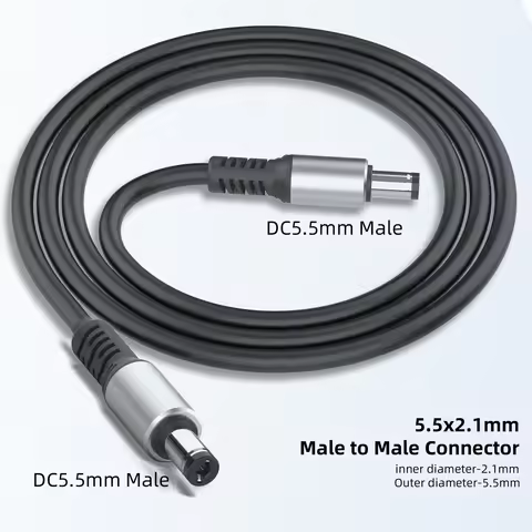 DC5521 to DC5521 Power Extension Cable DC5521 Male to Male Connector, Compatible for a variety of DC