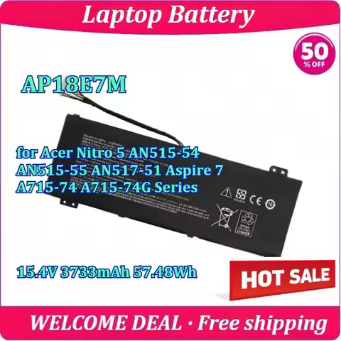 New AP18E7M Laptop Battery for Acer Nitro 5 AN515-54 AN515-55 AN517-51 Aspire 7 A715-74 A715-74G Ser