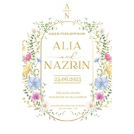 Kad Kahwin Digital Readymade | Digital Wedding Card | Wedding E-Card By @TheJayWedCard | WILDFLOWERS
