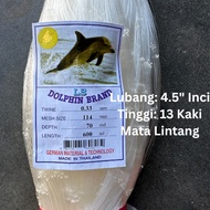 033MM X 114MM (4.5"Inci) X 70MD X 600ML Jaring Pukat Ikan / Mata Lintang / Isi Kosong / Warna Putih 