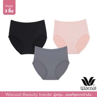 Wacoal Panty กางเกงในรูปทรง SHORT แบบเต็มตัว 1 เซ็ท 3 ชิ้น (ดำ BL/ เบจ BE/  เทา GY) - WU4T34