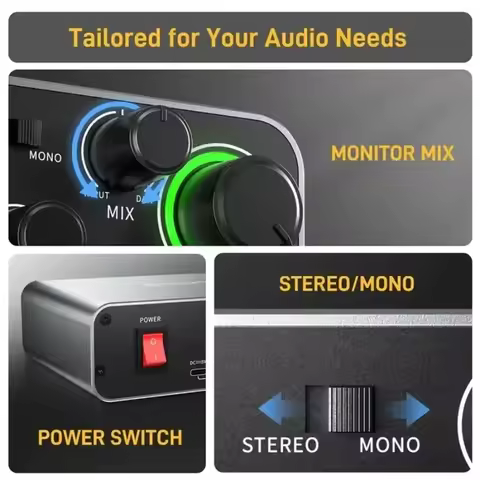In stock MAONO PS22 Professional Audio Interfaces Mixers External Sound Card Routing Software Record