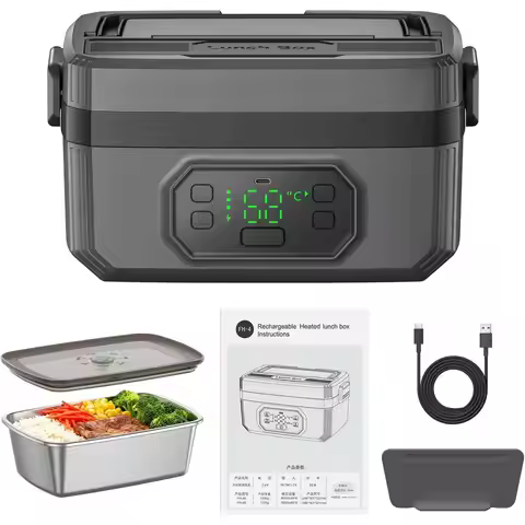 Rechargeable Electric Lunch Box, Charging Adult Heating Lunch Container, 24000mAh Battery, Portable 