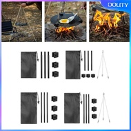 [dolity] Cooker Grill Tripod Campfire Tripod Lightweight Rack Baking Pan Tripod Grill Pan Tripod for Backpacking Camping Fishing BBQ