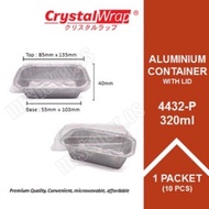[1 PACKET] STAR PRODUCTS 320ml RECTANGULAR ALUMINIUM TRAY WITH LID 4432-P MULTIPURPOSE [10PCS/PACKET