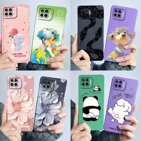 For OPPO Reno4 Lite Reno4 F Phone Case Reno 4 Lite 4F Cover Soft Silicone Cartoon Funda Lovely Panda