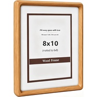 8x10 Wood Picture Frame, Solid Natural Oak Photo Frame with Tempered Glass, 8 x 10 Wooden Frame Matt
