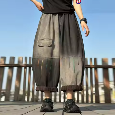 European Style Design Gradient Denim Jeans Women Plus Size Loose Wide Leg Pants 2026 Spring Summer Z