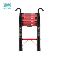 Gralara Lightweight Telescoping Ladder with Hooks Adjustable Extension Ladder with Hooks Space-Savin