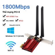 Fenvi MT7921 PCI Express Wifi 6 Adapter 1800Mbps Băng Tần Kép 802.11AX/AC Card Mạng Không Dây Có Blu