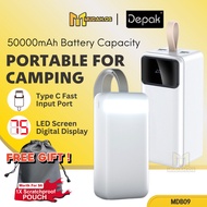 DEPAK Power bank Big Capacity Portable 50000  Camping Outdoor PD Fast Charging 66W LED Light MDB09