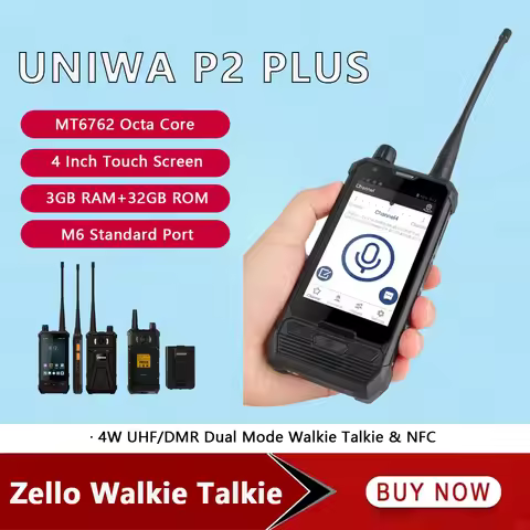 UNIWA P2 Plus IP67 Rugged Mobile Phone Zello 4W DMR UHF Repeater Walkie Talkie Smartphone Android 4I