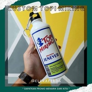 TUMBLER CUSTOM GAMBAR TOPI MIRING - BOTOL MINUM CUSTOM 500 ml