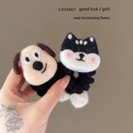 Dongdaemun-style autumn and winter cute cartoon felt hair ties, yarn hair ropes, simple telephone co