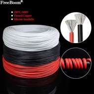 Heat Resistant Cable Red Black 26/24/22/20/18/16/12/10/8 AWG Silicone Rubber Tinned Copper Wire Car 