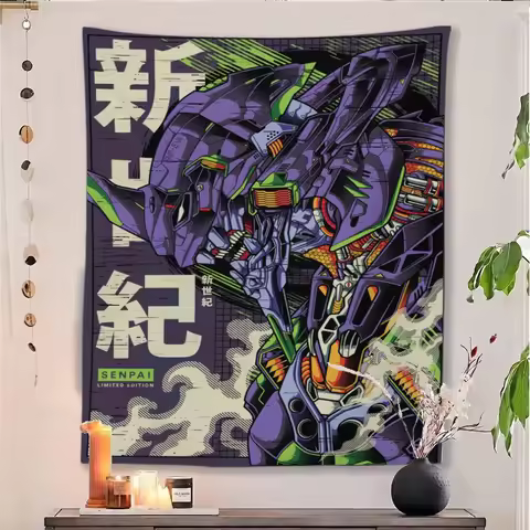 EVA 01 Tapestry, Japanese Streetwear Style Wall Hanging For Otaku Room