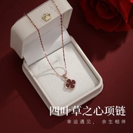 S999纯银镀四叶草项链款轻奢锁骨链直播S999 Sterling Silver Plated Four-leaf Clover Necklace Light LuxuryYUELIANG888my2