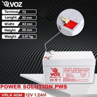 Vrla Battery Dry Battery VOZ VA12-1.2 12V 1.2Ah 1,2AH 1200mAh Battery