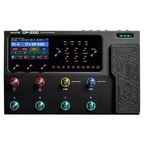 VALETON GP-200 Guitar Bass Amp Modeling IR Simulation Multi-Effects FX Loop MIDI I/O Expression Peda