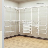 SG Wardrobe Shelf Rack Walk in Wardrobe DIY Wardrobe Steel Wardrobe Metal Wardrobe Open Wardrobe Rac