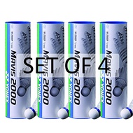 YONEX Mavis 2000 Nylon Badminton Shuttlecock (White 4 Tubes)