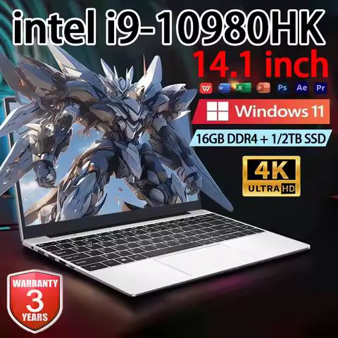 New 14.1 Inch Laptop Intel Core i9 10980HK Windows 11 Pro 16GB 2TB Gaming Notebook Computer PC Gamer