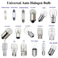 Universal Car Halogen Bulb T5/T10/T15/T16/T20/S25/1156/1141/1016/G11/G18 12V Car Accessories Parking
