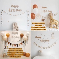 Salivation Collection Wooden Decoration Props Four Months Balloon 4 Baby