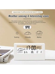 1 個創意電子鬧鐘多功能桌面氣象站數位 Led 顯示濕度溫度時鐘