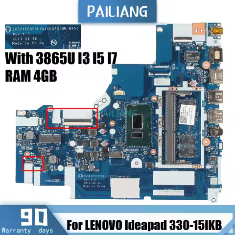 NM-B451 For LENOVO Ideapad 330-15IKB 330-17IKB Laptop Motherboard With 3865U I3 I5 I7-8th CPU DDR4 N