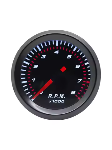 55MM Car Auto Tachometer 8000 RPM for 1 to 8 Cylinder Gas Powered Engine Face Meter With Amber Light