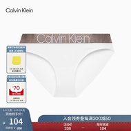Calvin Klein内衣【炫光引力带】女士光泽ck提花细滑比基尼三角内裤女QF6257AD