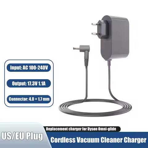 EU/US Plug 17.3V 1.1A Vacuum Cleaner Charger for Dyson Omni-glide Replacement Power Supply 4.0*1.7mm