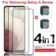 4in1 for Samsung Galaxy A12 A54 A32 A42 A52 A72 A53 S24 Ultra  S24 plus S24 2pcs tempered glass+2pcs camera lens film screen protect 3D full cover HD protection for samsung a12 m12 a14 a34 a54  S24 5G front glass&amp;camera lens safety film anti-scratch anti-