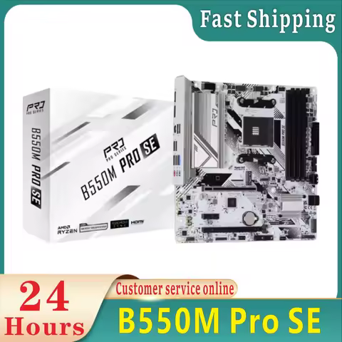 New B550M PRO SE Desktop M-ATX White Board B550 AMD Slot AM4 Memory DDR4 128GB PCIe 4.0 M.2 SATA III