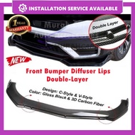 New Car LIPS Double Layer Universal FRONT BUMPER DIFFUSER LIP AXIA BEZZA MYVI WIRA SAGA PERSONA (Ins