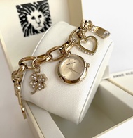 Anne Klein Charm Bracelet Watch 7604CHRM Gold Chain for Women