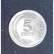 1971 Singapore 5 cents coin.