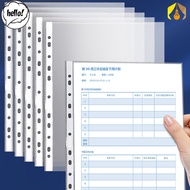 HL Transparent School File Protector Paper Loose Leaf Folder -11 Holes PVC Student Document Bag Bind