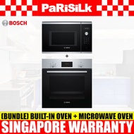 (Bundle) Bosch HBF134BS0K Series 2 Built-in Oven (66L) + BEL554MS0K Series 6 Built-in Microwave Oven (25L)