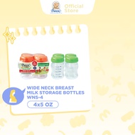 Pureen Wide Neck Breast Milk Storage Bottles (4 x 150ml/5oz) WNS-4