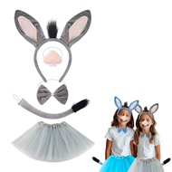 Donkey Ear Headband Donkey Nose Tail Bow Tie Animal Donkey Costume Accessories Halloween Character S